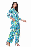 Women's Cotton Polyester Mix Fabric Printed Night suit Pajama Co-Ord Set - VKT900 - TUZZUT Qatar Online Shopping