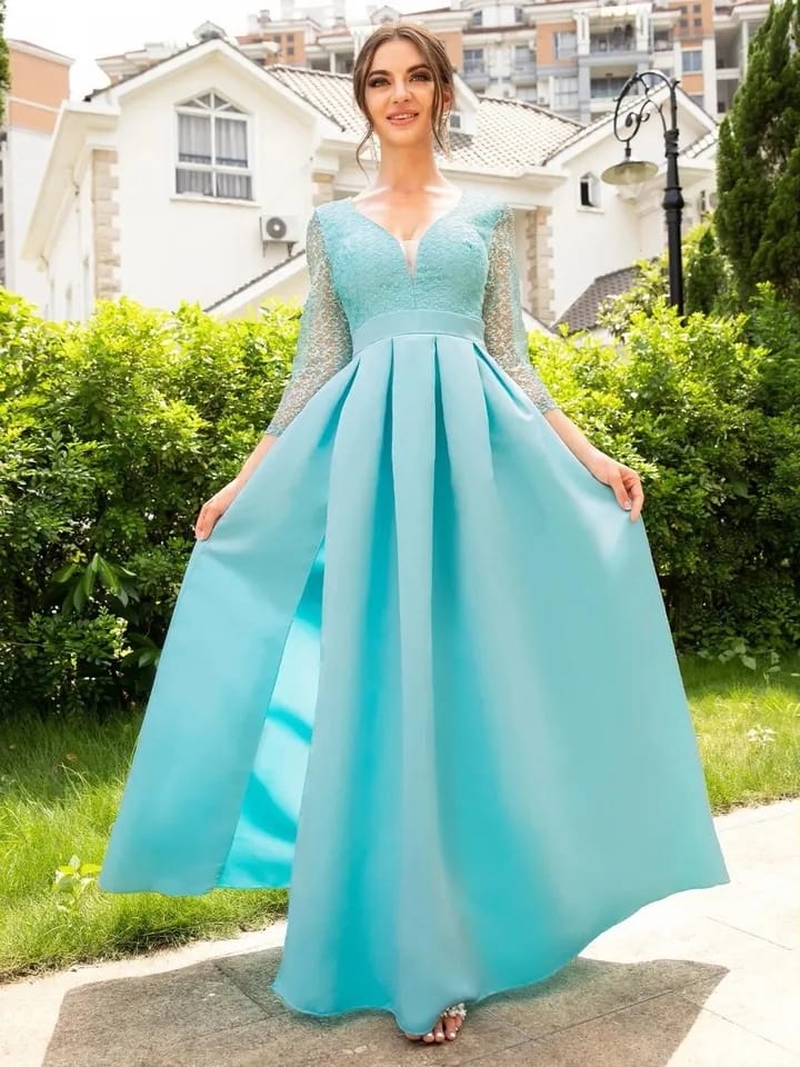 New style European and American long tail wedding dress bridal wedding dress Lace swing evening dress XL B-40848