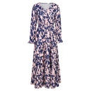 Casual Long Sleeve V Neck Maxi Dress MD6565 - TUZZUT Qatar Online Shopping