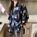 Women's Long Sleeve Colorblock/ Stitching Color Shirts & Blouses S 411080 - TUZZUT Qatar Online Shopping