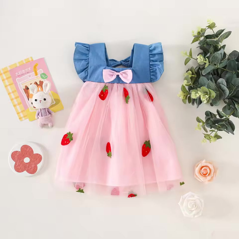 Little Girls Flying Sleeve Party Dress 1447300 - TUZZUT Qatar Online Shopping