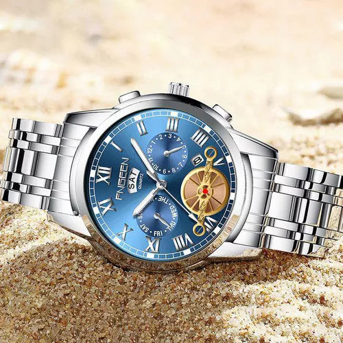 Fngeen Face Double Calendar Business Waterproof Quartz Watch W256071 Fngeen Face Double Calendar Business Waterproof Quartz Watch W256071