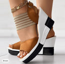 Black Wedge Sandals with Strappy 7008 - TUZZUT Qatar Online Shopping