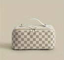 New Plaid Cosmetic Bag PU Pillow Makeup Pouch Women's Large-Capacity Luxury Wash Bag B-44302 - TUZZUT Qatar Online Shopping