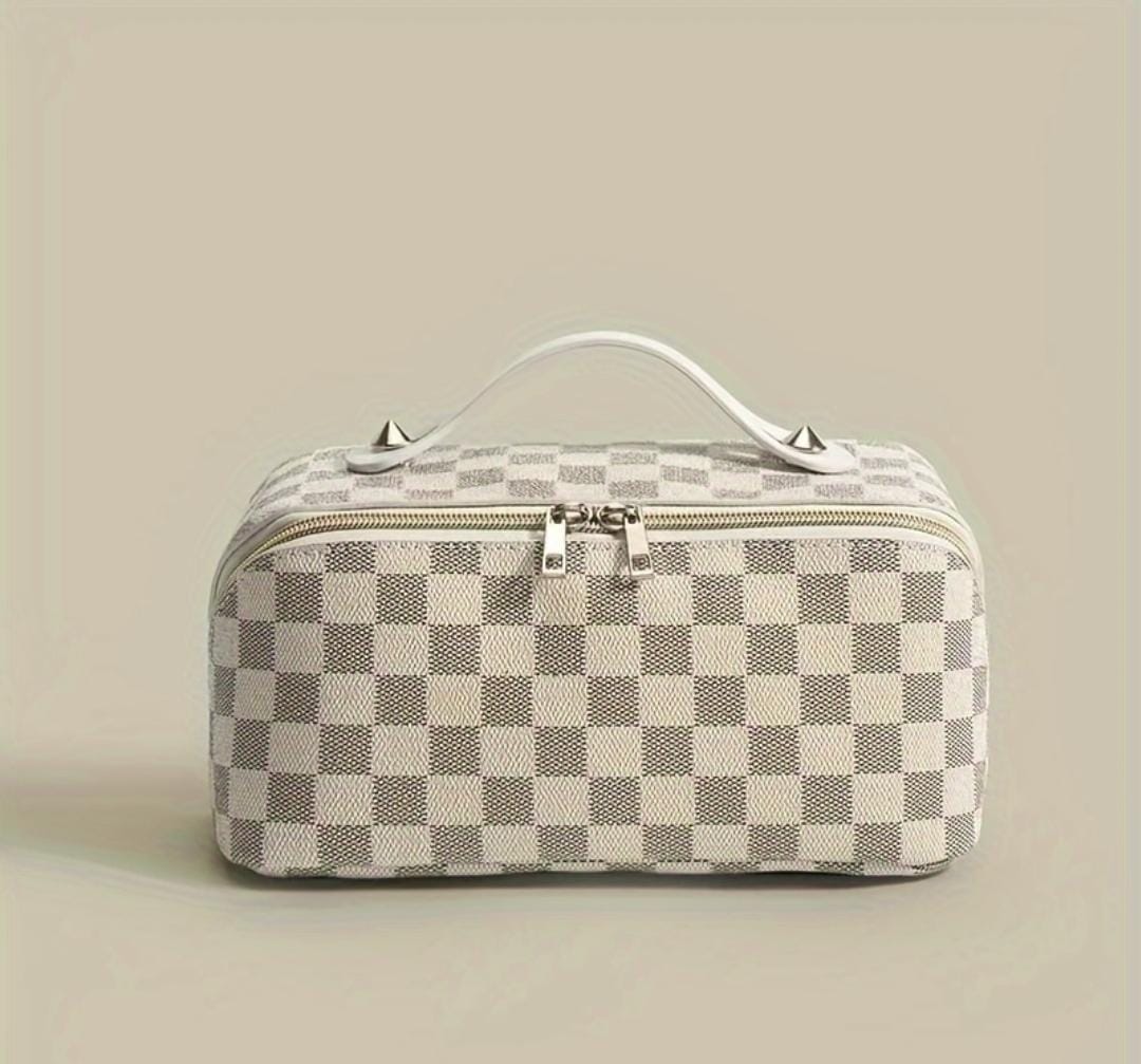 Plaid Cosmetic Bag Pillow Makeup Pouch B-44302 Plaid Cosmetic Bag Pillow Makeup Pouch B-44302