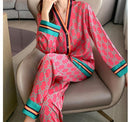 Long Sleeve Silk Women's Sleepwear Homewear Pajama Sets   595456 - TUZZUT Qatar Online Shopping