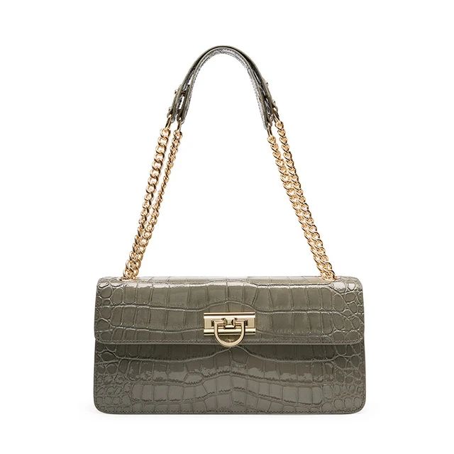 Chain Shoulder Women Bags Genuine Leather Crocodile Pattern Bolsas Feminina Multi-function Handbags S4812996 - Tuzzut.com Qatar Online Shopping