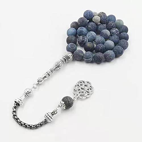 Tasbih Natural Blue Agate Stone 33 Prayer Beads - TUZZUT Qatar Online Shopping