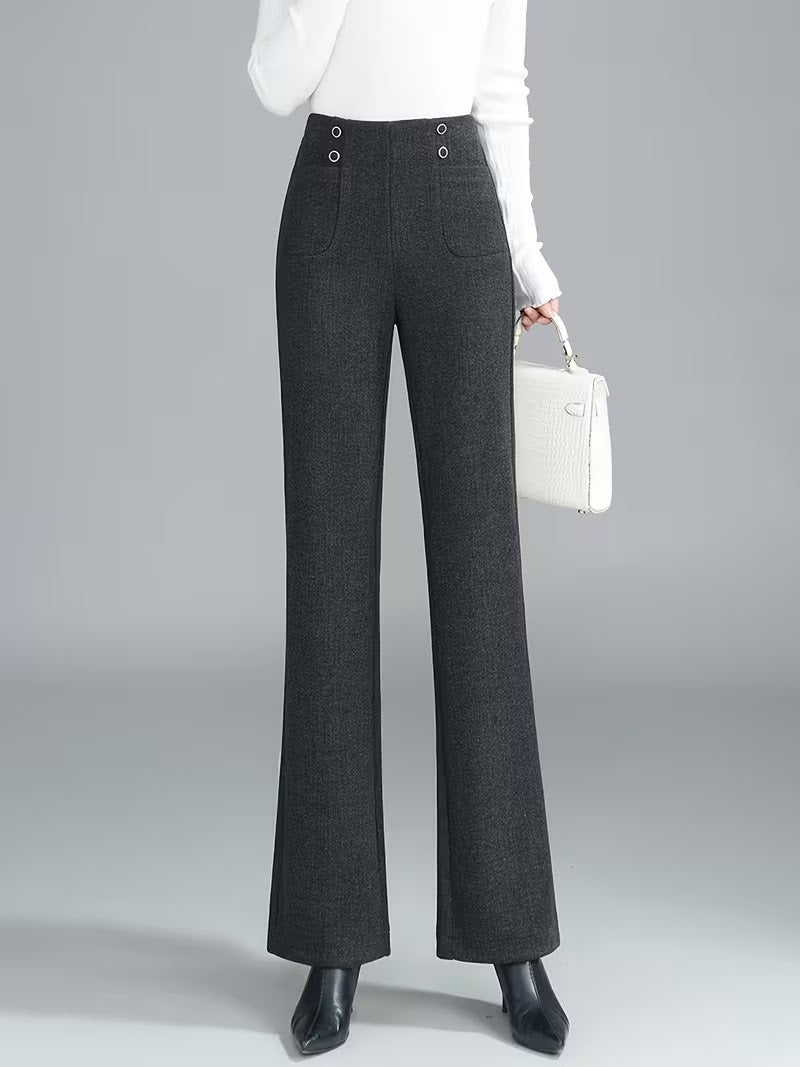 Wool-Blend Tweed Straight-Leg Pant 176886
