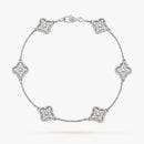 Sweet Alhambra Bracelet White Gold Diamond 6 motifs DN2143 - TUZZUT Qatar Online Shopping