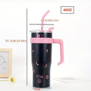 Water Bottle Stainless Steel Tumbler with Handle Straw Cup G99587 - TUZZUT Qatar Online Shopping