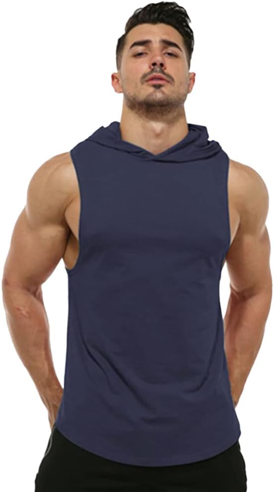 Men's Workout Hooded Tank Tops Sleeveless S-1870491 - TUZZUT Qatar Online Shopping