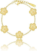Clover Lucky Yellow Gold Bracelet 5 motifs DN2068 - TUZZUT Qatar Online Shopping
