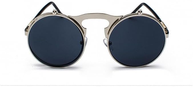 Retro Metal Steampunk Flip Round Frame Sunglasses S325298993 - TUZZUT Qatar Online Shopping