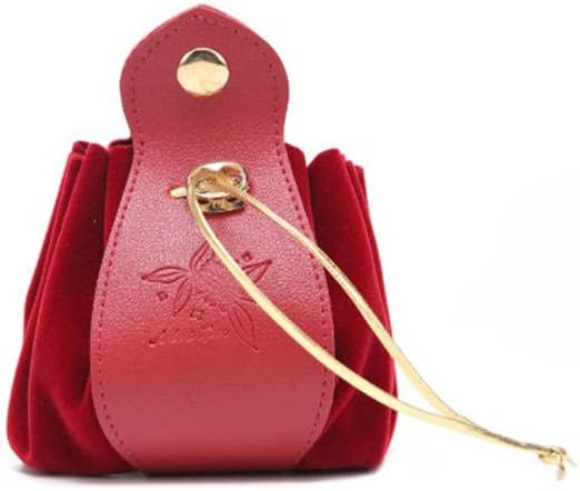 6 Pcs Dark Red PU Leather and Velvet Gift Bags with Drawstrings 6 Pcs Dark Red PU Leather and Velvet Gift Bags with Drawstrings
