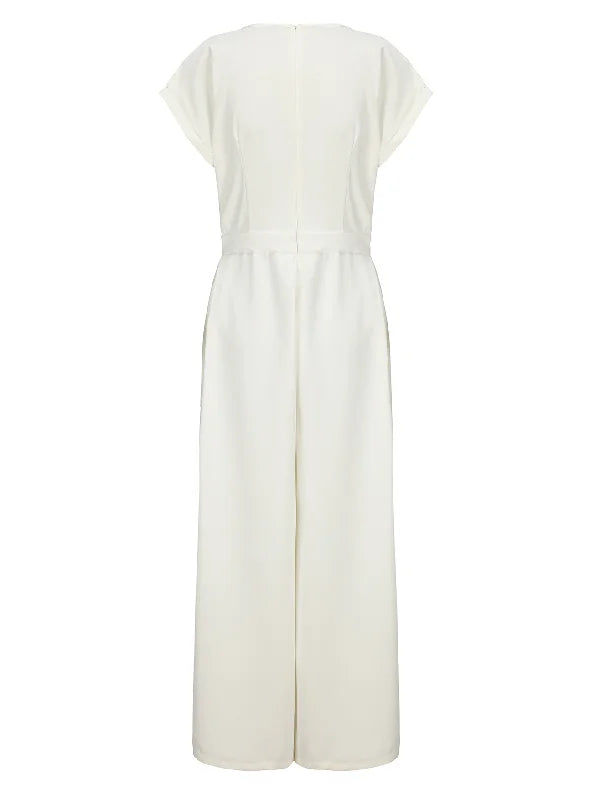 Urban Cap Sleeve Solid Color Wide Leg Jumpsuits 112913 Urban Cap Sleeve Solid Color Wide Leg Jumpsuits 112913