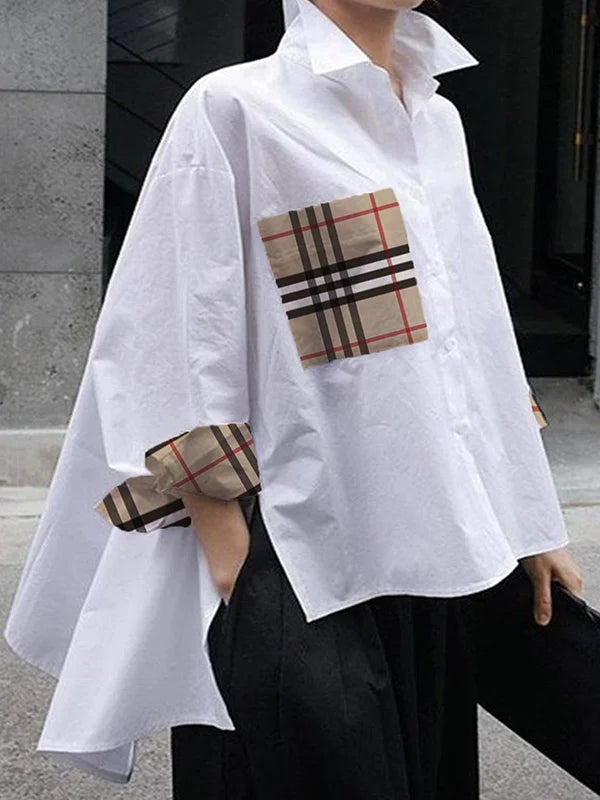 side High-low Long Sleeves Lapel Blouses&shirts Tops 1146639 side High-low Long Sleeves Lapel Blouses&shirts Tops 1146639