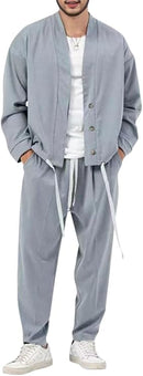 Men's Suit Jacket + Loose Casual Trousers    S470329 - TUZZUT Qatar Online Shopping