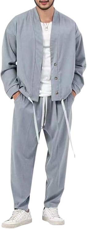 Men's Suit Jacket + Loose Casual Trousers    S470329 - TUZZUT Qatar Online Shopping