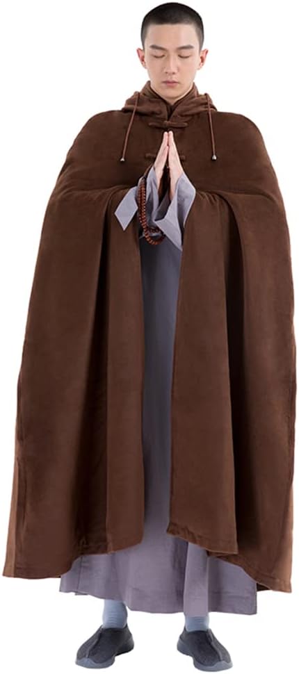 Meditation Hooded Cloak ed Monk Outfit Robe, Shaolin Cotton Long Gown Unisex 179471 Meditation Hooded Cloak ed Monk Outfit Robe, Shaolin Cotton Long Gown Unisex 179471