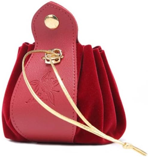 6 Pcs Dark Red PU Leather and Velvet Gift Bags with Drawstrings 6 Pcs Dark Red PU Leather and Velvet Gift Bags with Drawstrings