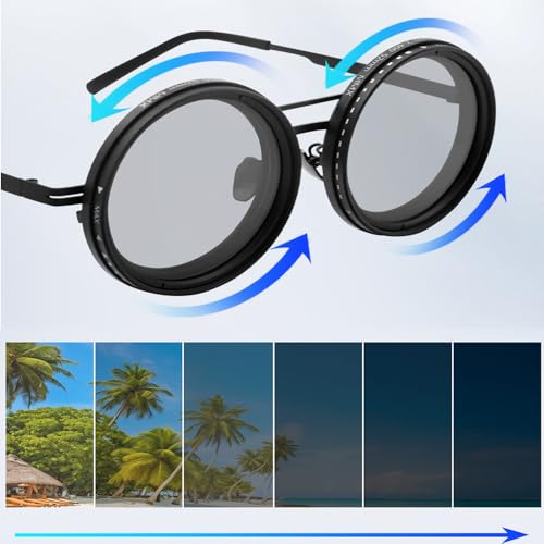 Adjustable Tint Polarized Round Sunglasses S494 - TUZZUT Qatar Online Shopping