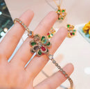 Rainbow Color Jewelry Set Necklace+Earrings+Bracelet 81106 - TUZZUT Qatar Online Shopping