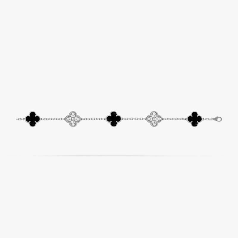 Vintage Bracelet White Gold Diamond 5 motifs S503963101 - TUZZUT Qatar Online Shopping