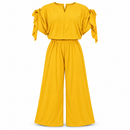 Women's Mustard Yellow Batwing Sleeve Top & Wide Leg Palazzo Pants Set – 2 Pieces