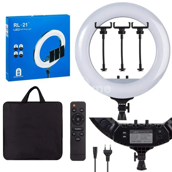 Selfie Ring Light RL-21" with Light Stand, Color Filter, Phone Holder for Makeup, YouTube, TikTok, Camera/Phone Video Shooting