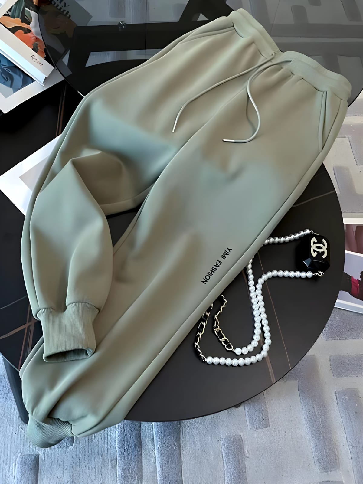 2 Pcs Women's Long Sleeve Letter/Number Pants Set 499817 - S 2 Pcs Women's Long Sleeve Letter/Number Pants Set 499817 - S