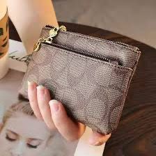 Luxury Designer Plaid Leather Small Zipper Wallet Ladies Storage Bag S4524110 - TUZZUT Qatar Online Shopping
