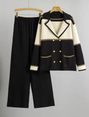 Women's  Long Sleeve Blazer and Pants Two-Piece Suit Set 177023 - TUZZUT Qatar Online Shopping