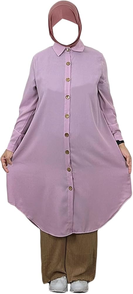 Muslim Long Shirts Button Tops B15652 Muslim Long Shirts Button Tops B15652