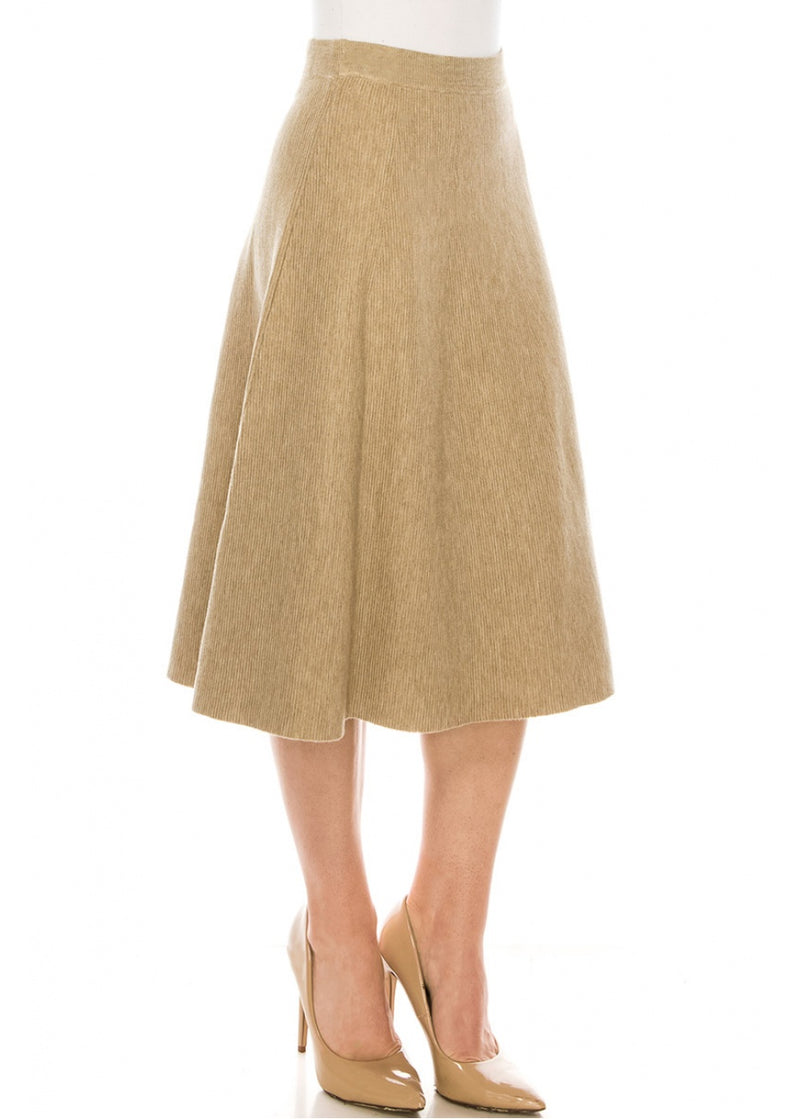 A-line Midi Skirt In Oatmeal R45879625