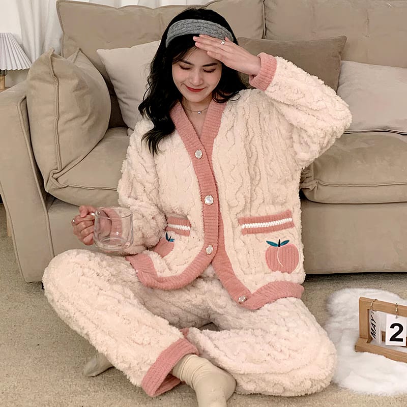 2 Pcs Women 's Long Sleeve Sleep Set 466711 - XS 2 Pcs Women 's Long Sleeve Sleep Set 466711 - XS