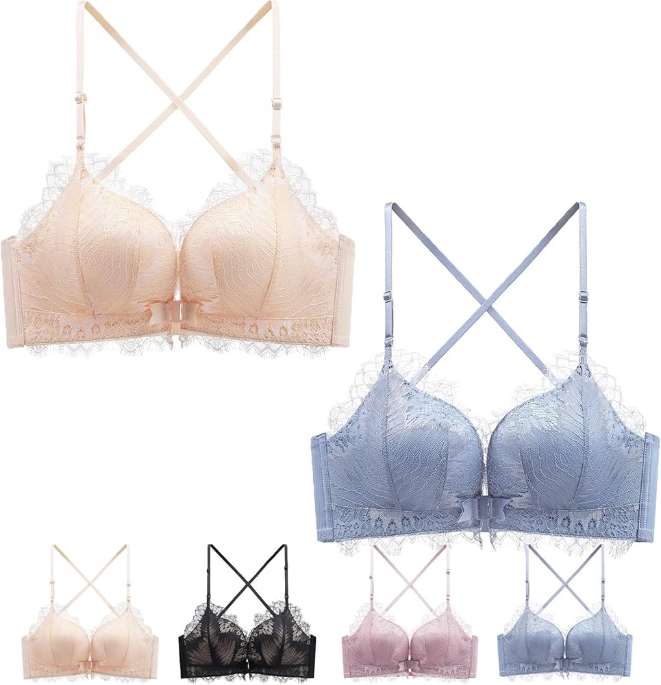 Women's Front Closure Wireless Eyelash Bralettethin Straps Comfort Halter Backless Cross Multiway Convertible Bras 71142 Women's Front Closure Wireless Eyelash Bralettethin Straps Comfort Halter Backless Cross Multiway Convertible Bras 71142