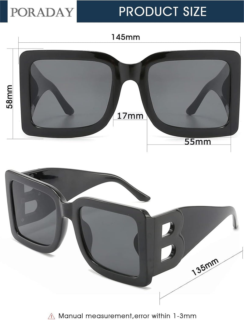 Oversized Square Designer Sun Glasses S4506 - TUZZUT Qatar Online Shopping