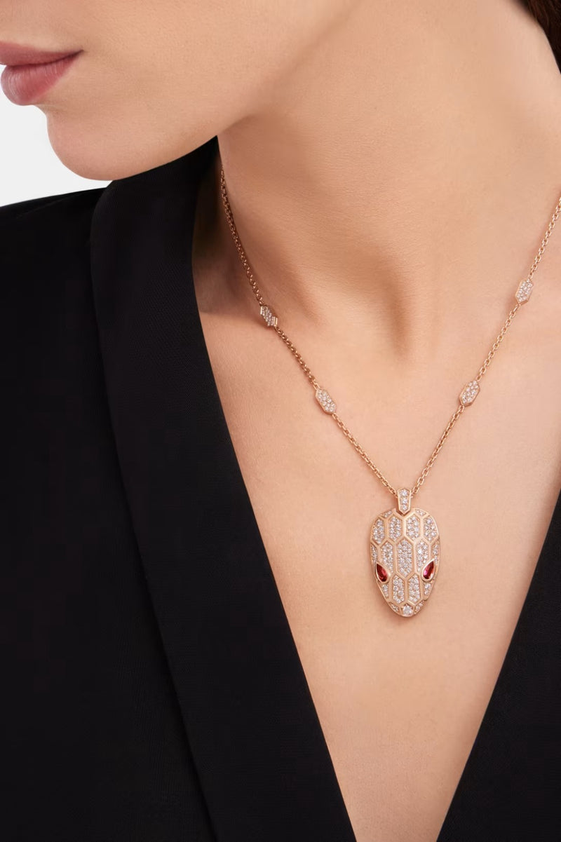 Serpenti Rose Gold Pendant Necklace DN2077 - TUZZUT Qatar Online Shopping