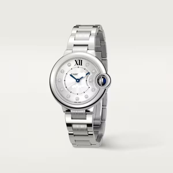 Luxury Steel Silvered Dial Diamonds Watch W1011 - TUZZUT Qatar Online Shopping