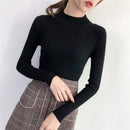 Women's Long Sleeve Solid Color Knit Top One Size 309327 - TUZZUT Qatar Online Shopping