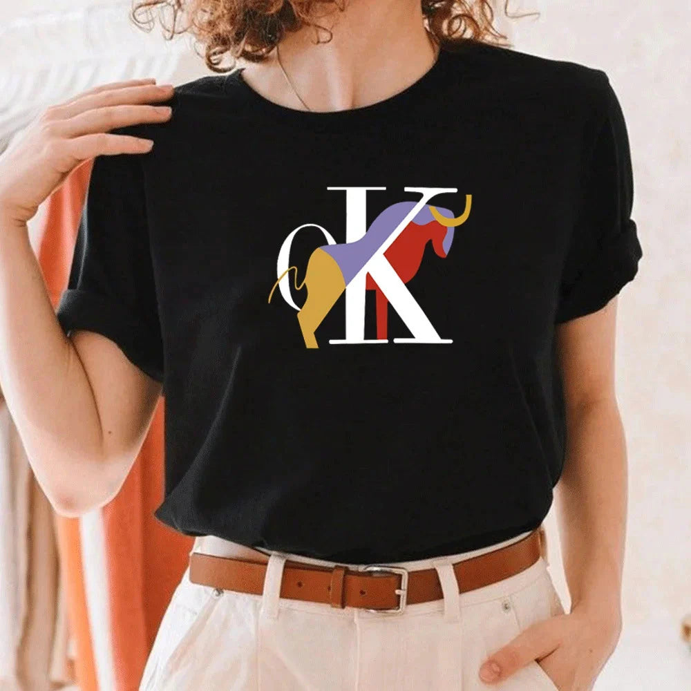 Women's Short Sleeve Letter/Number T-Shirts L 568973 Women's Short Sleeve Letter/Number T-Shirts L 568973