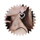 Rhinestone Heart Dangle Earrings S4795560 - TUZZUT Qatar Online Shopping