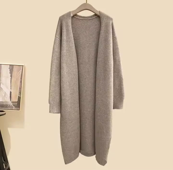 Woman's sweater cardigan autumn/winter loose knitted lantern sleeve solid color female clothing B155398 Woman's sweater cardigan autumn/winter loose knitted lantern sleeve solid color female clothing B155398