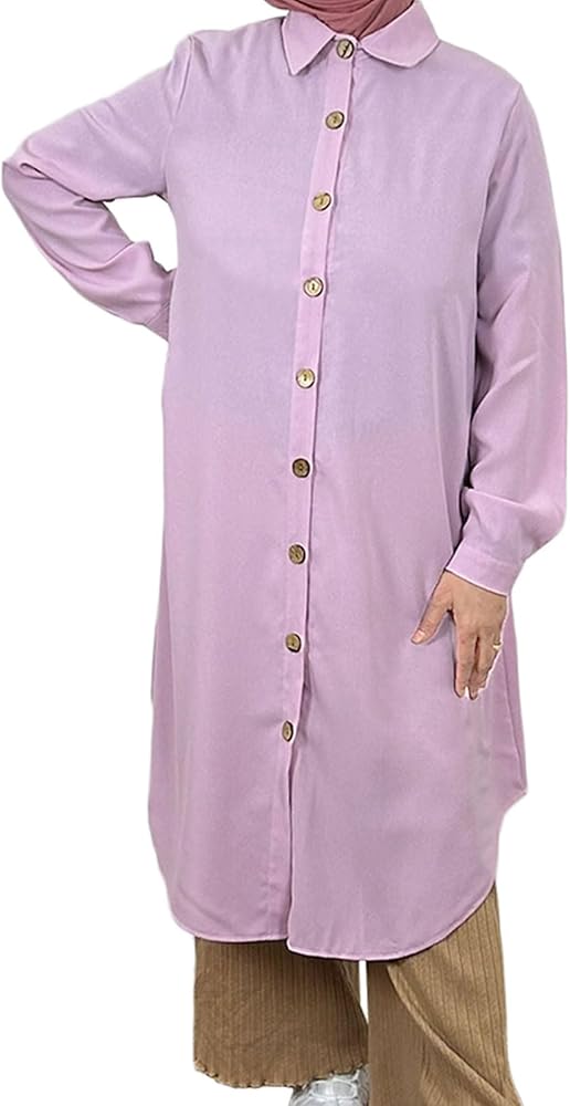 Muslim Long Shirts Button Tops B15652 Muslim Long Shirts Button Tops B15652