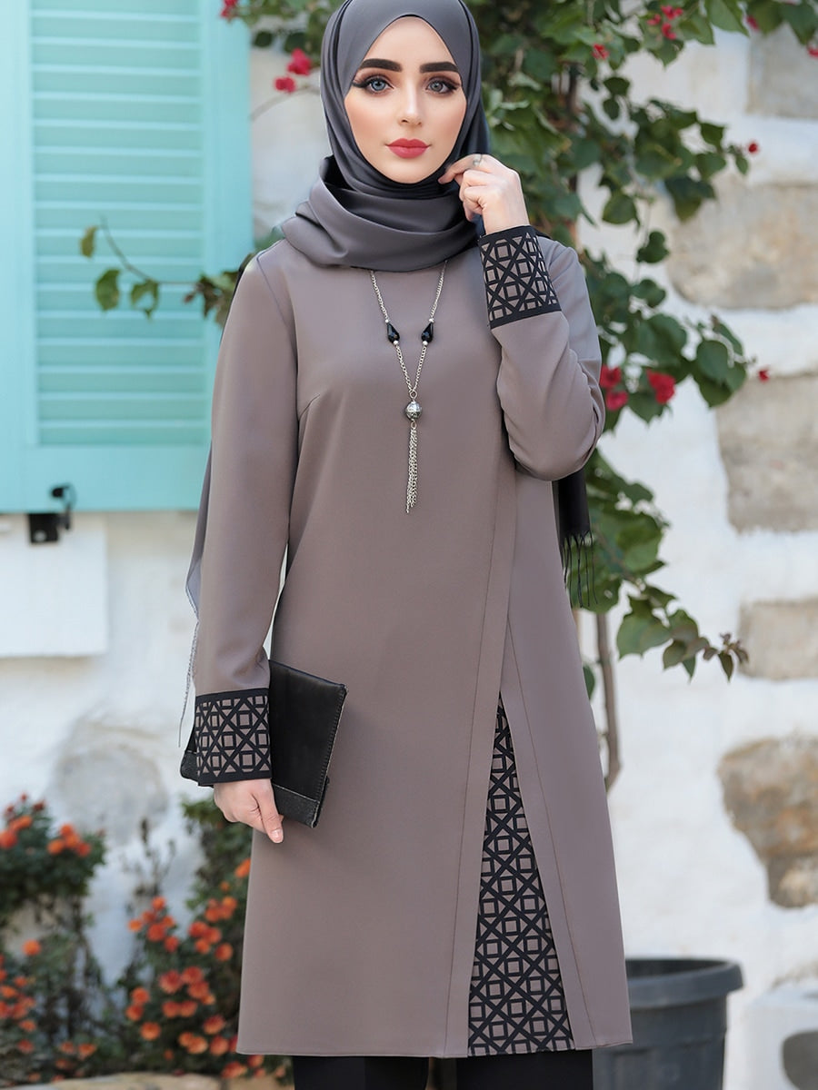 2 Pcs Women's Long Sleeve Solid Color Arabian Set L 445637 2 Pcs Women's Long Sleeve Solid Color Arabian Set L 445637