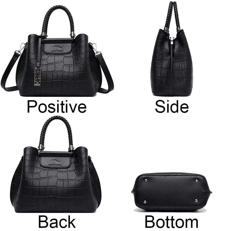 Luxury PU Leather Messenger Bag Designer Famous Brand Crocodile Leather Pattern Ladies Shoulder Bags Top Handbag S4331600 - Tuzzut.com Qatar Online Shopping