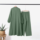 Turkey Abaya Suit Women Long Shirts Wide Leg Pants P568974 - TUZZUT Qatar Online Shopping