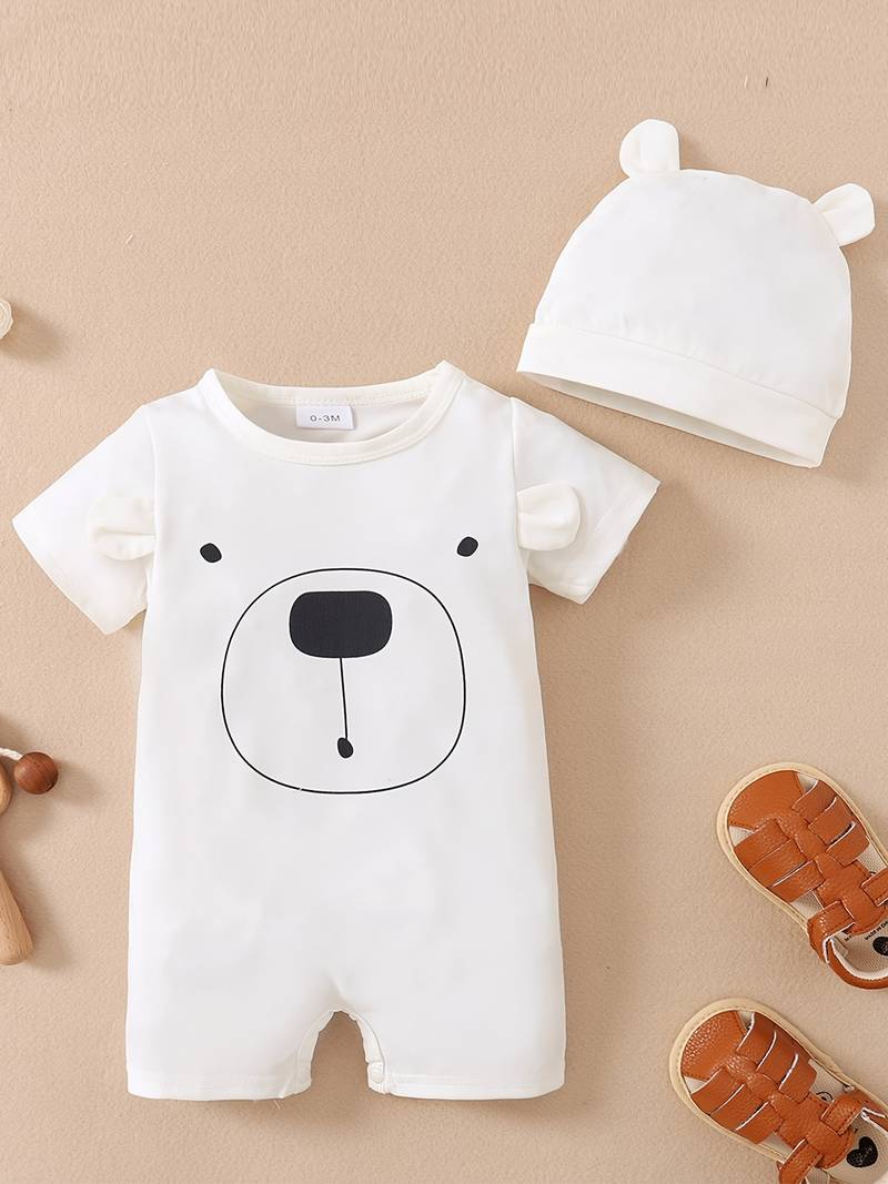 2Pcs Baby Girls Romper Long Sleeve Jumpsuit+Headband   1236818 - TUZZUT Qatar Online Shopping