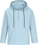 Hoodies for Men, Long Sleeve Hooded Casual Shirts Button Neck Pullover Top   HD0220 - TUZZUT Qatar Online Shopping